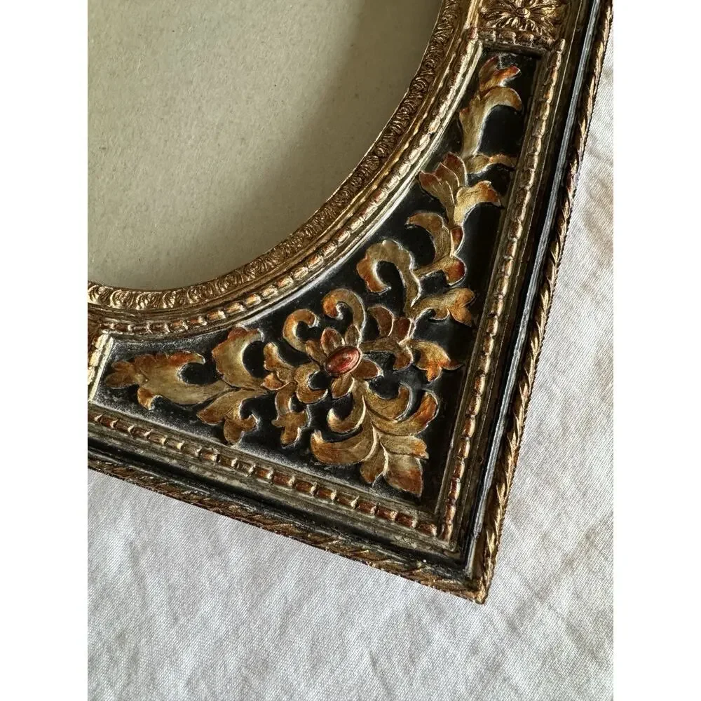 Ornate Black Gold Oval Photo Frame Rococo Scroll Decor 7.5x 9.5 Home Decor - Picture 6 of 6